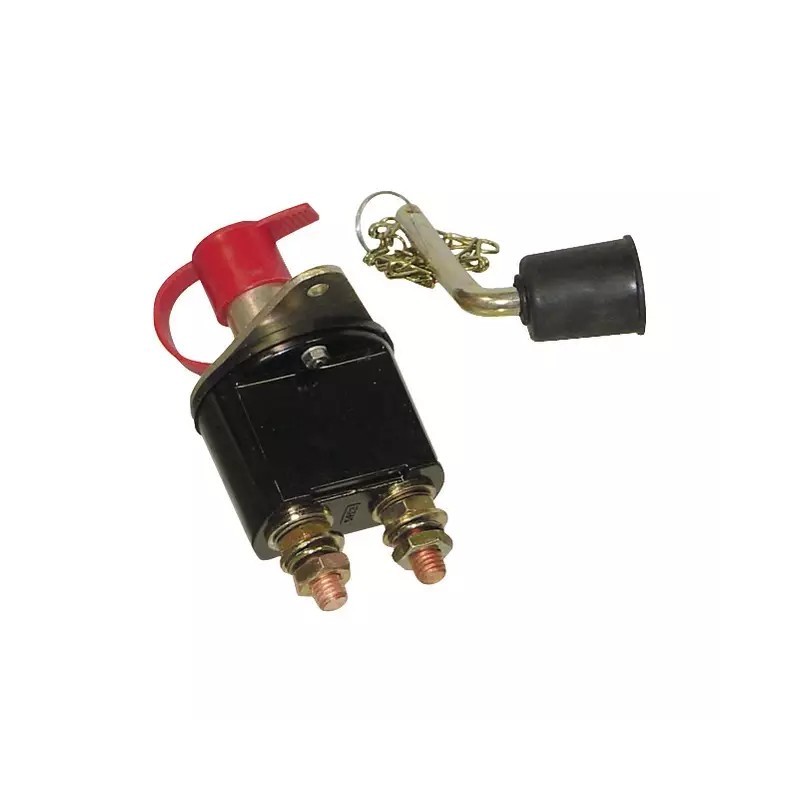 COUPE BATTERIE 12/24V 250A METAL 2 BORNES CLE AMOVIBLE