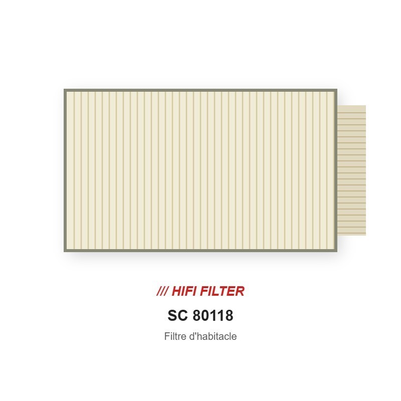 Filtre d'habitacle HIFI SC 80118