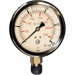 MANOMETRE GLYCERINE 100 MM 0/25 BAR RADIALE - ref. 30540136 | TP Agri