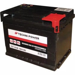 BATTERIE 12V 62AH 540A + A DROITE TECHNI-POWER - ref. 206890 | TP Agri