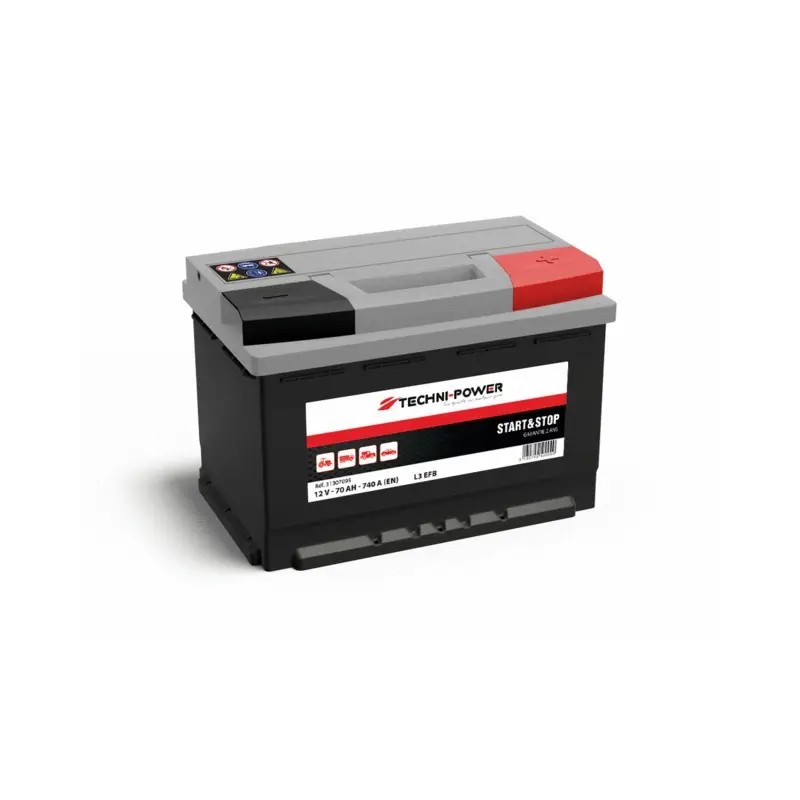 BATTERIE L3 EFB 12V 70Ah 740A EN +DROITE TEC - ref. 31307095 | TP Agri