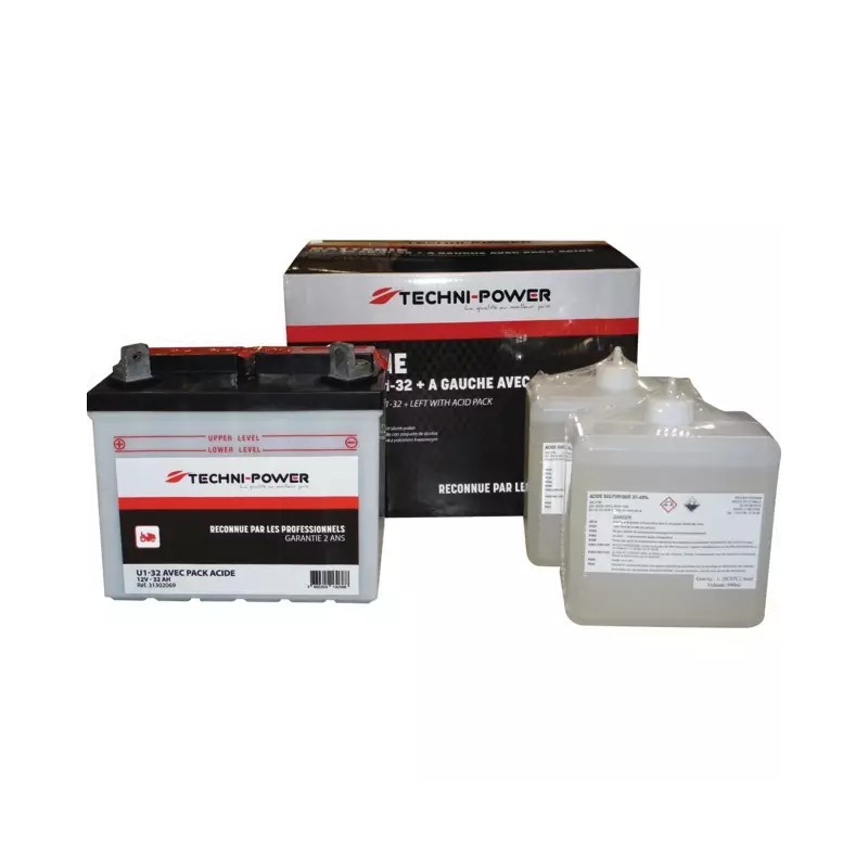 BATTERIE 12V 32AH TYPE U1-32/U1-11 + A GAUCH - ref. 31302069 | TP Agri