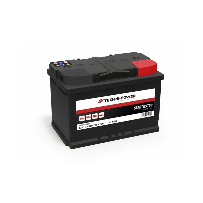 BATTERIE L3 AGM 12V 70Ah 760A EN +DROITE TEC - ref. 31307089 | TP Agri