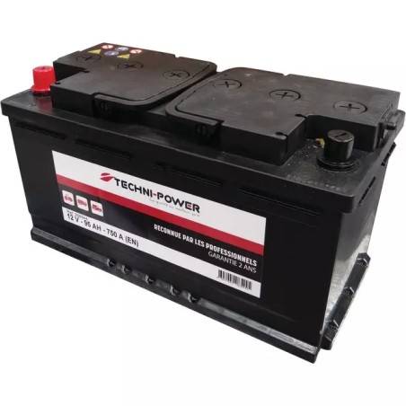BATTERIE 12V 95AH 750A + A GAUCHE TECHNI-POWER - ref. 208544 | TP Agri