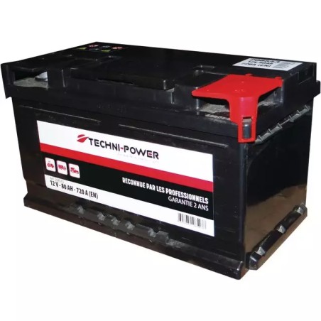 BATTERIE 12V 80AH 720A + A DROITE TECHNI-POWER - ref. 208543 | TP Agri