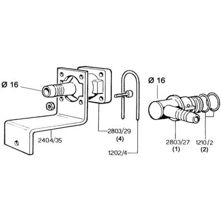 KIT SUPPORT DISTRIBUTEUR 2 VOIES - ref. 30540086 | TP Agri