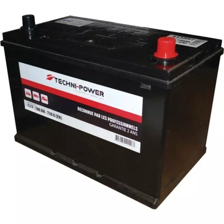 BATTERIE 12V 100AH 730A + A DROITE TECHNI-POWE - ref. 411557 | TP Agri