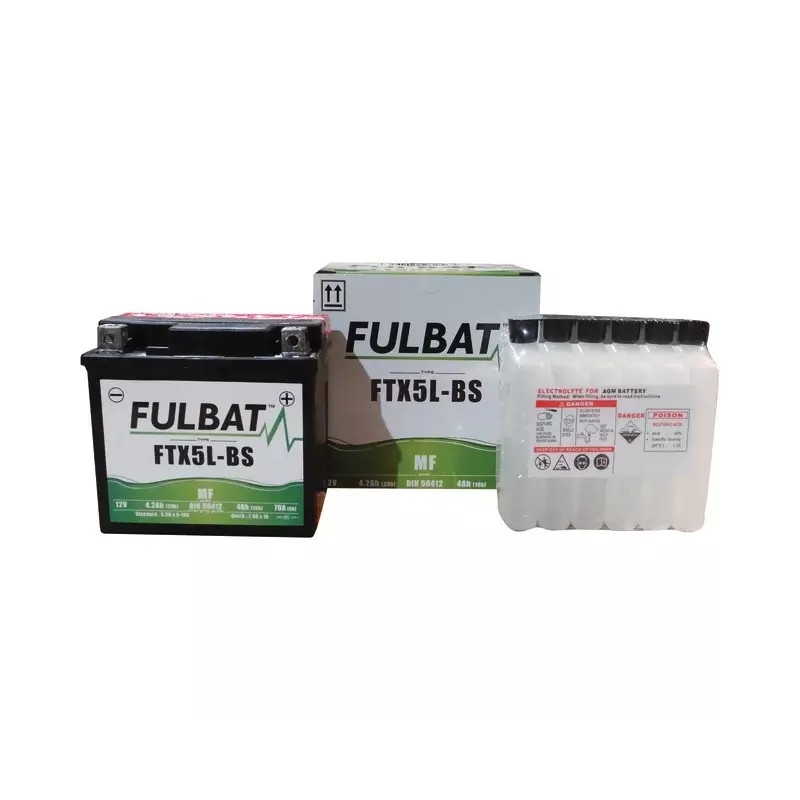 BATTERIE 12V 4AH 80A YTX5L-BS +DROITE + PACK - ref. 31312006 | TP Agri