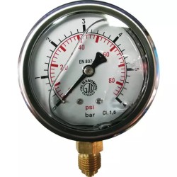MANOMETRE GLYCERINE 63 MM 0/6 BAR RADIALE 1/ - ref. 30540119 | TP Agri