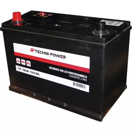 BATTERIE 12V 100AH 730A + A GAUCHE TECHNI-POWE - ref. 411558 | TP Agri