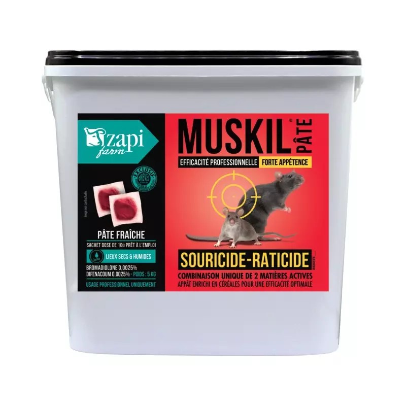 SOURICIDE RATICIDE PRO MUSKIL PATE DIFENACOUM - ref. 2829060 | TP Agri