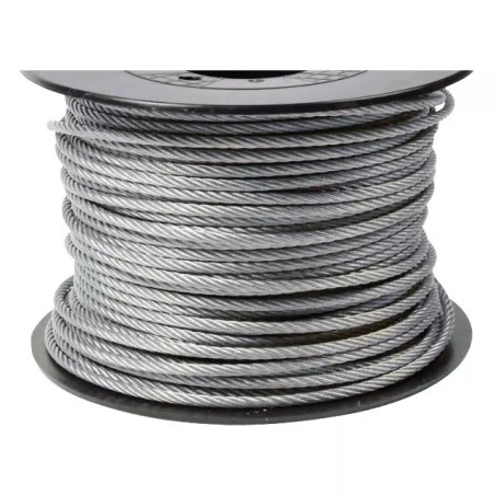 CABLE ACIER GALVA 5 MM 6X7 AME TEXTILE LE METR - ref. 215733 | TP Agri