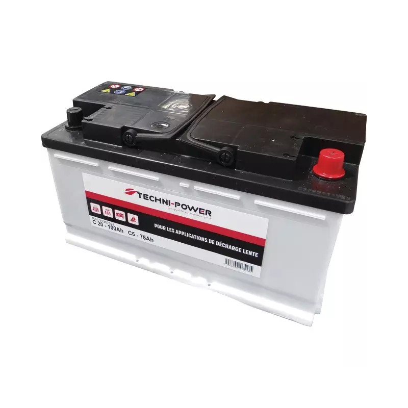 BATTERIE 12V 100AH DECHARGE LENTE + A DROITE - ref. 31307021 | TP Agri