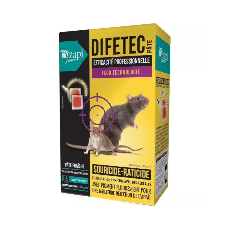 SOURICIDE RATICIDE GRAND PUBLIC DIFETEC PATE - ref. 2829040 | TP Agri