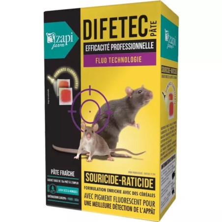 SOURICIDE RATICIDE GRAND PUBLIC DIFETEC PATE - ref. 2829040 | TP Agri