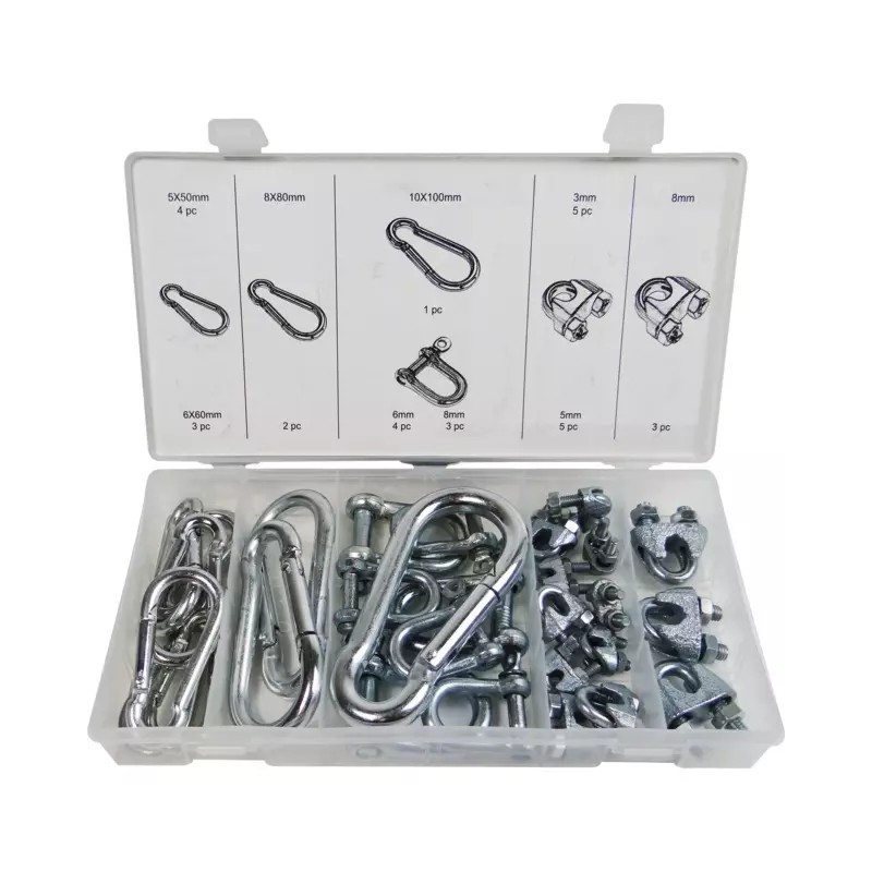COFFRET 30 MANILLES ,MOUSQUETON, SERRE-CABLES - ref. 1830709 | TP Agri