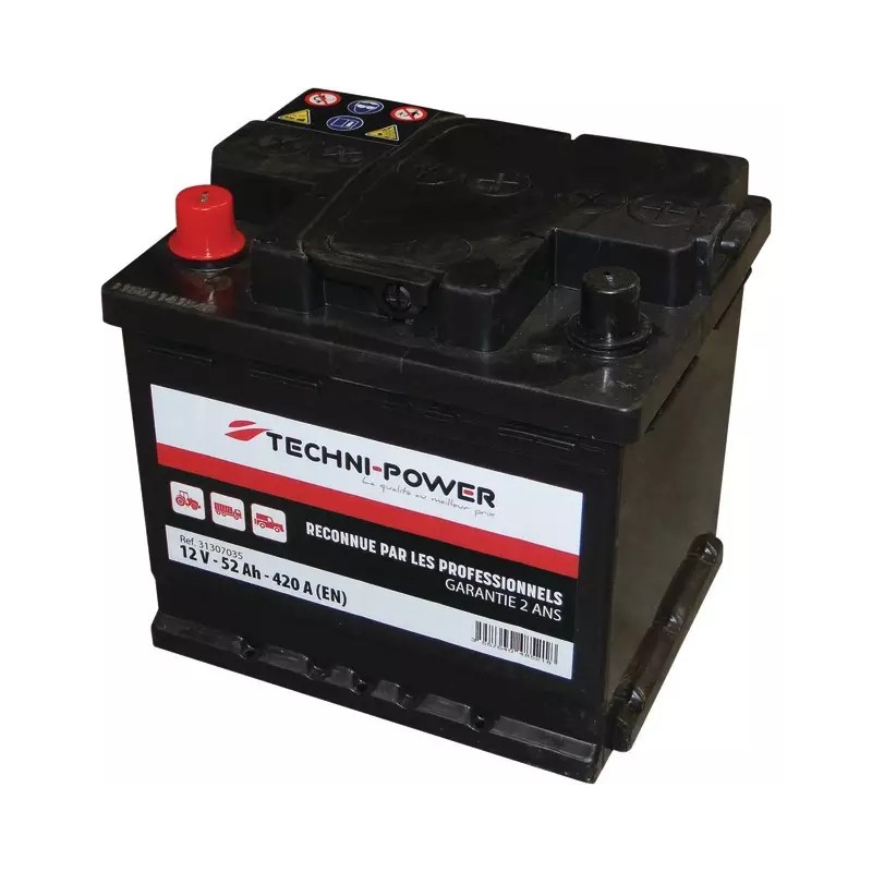 BATTERIE 12V 52AH 420A + A GAUCHE TECHNI-POW - ref. 31307035 | TP Agri