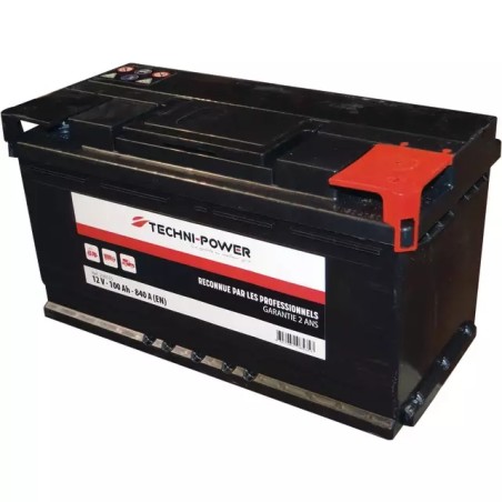 BATTERIE 12V 100AH 840A + A DROITE TECHNI-POWE - ref. 208535 | TP Agri