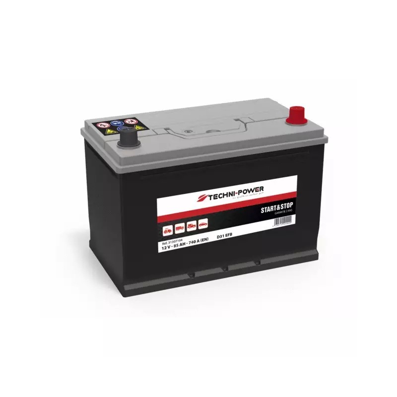 BATTERIE D31 EFB 12V 85AH 740A EN + A DROITE - ref. 31307104 | TP Agri