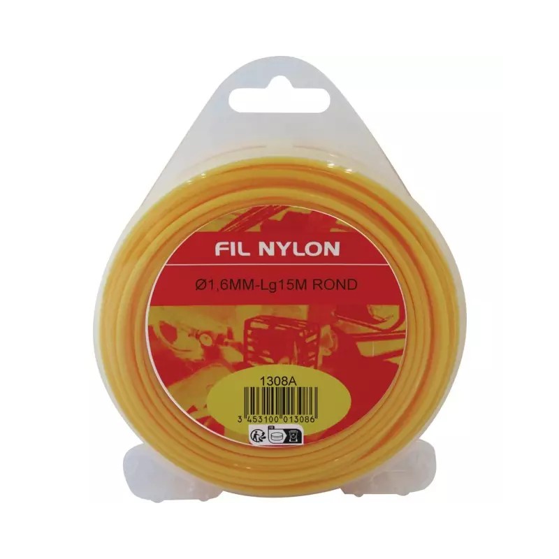 FIL DE DEBROUSSAILLEUSE ROND 15M 1,6 MM JAUNE D - ref. 1308A | TP Agri