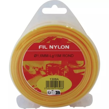 FIL DE DEBROUSSAILLEUSE ROND 15M 1,6 MM JAUNE D - ref. 1308A | TP Agri