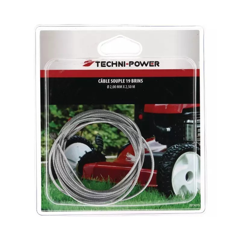 CABLE SOUPLE 19 BRINS Ø 2,0 MM X 2,50M - ref. 20736115 | TP Agri