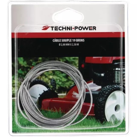CABLE SOUPLE 19 BRINS Ø 2,0 MM X 2,50M - ref. 20736115 | TP Agri