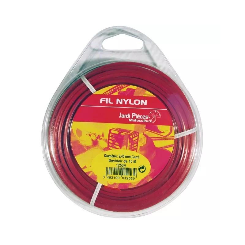 FIL DE DEBROUSSAILLEUSE CARRE 15M 1,6MM ROUGE D - ref. 1252A | TP Agri