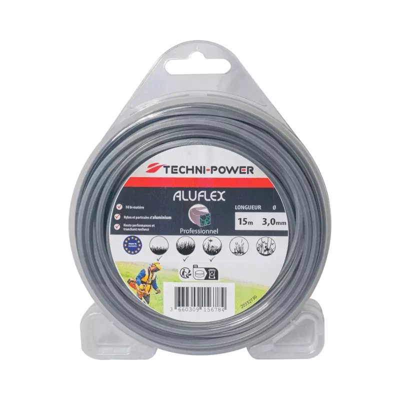 FIL DE DEBROUSSAILLEUSE CARRE ALUFLEX Ø 3,0 - ref. 20332730 | TP Agri