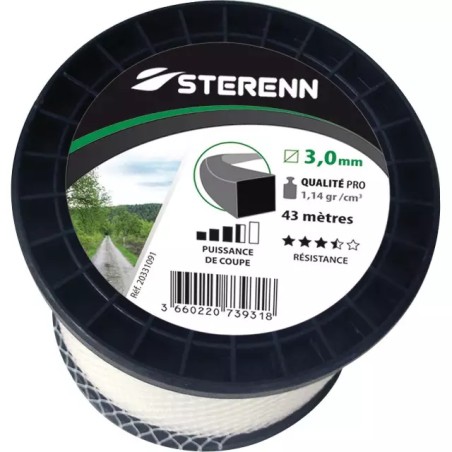 FIL DE DEBROUSSAILLEUSE CARRE STERENN Ø 3 MM - ref. 20331091 | TP Agri