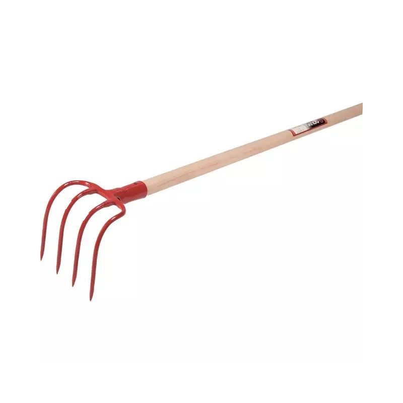 CROC A FUMIER 4 DENTS AVEC MANCHE BOIS 135CM - ref. 2424150 | TP Agri