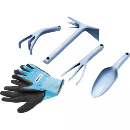 SET D'OUTILS PASTEL BLEU + GANTS DE JARDINAG - ref. CEL40051 | TP Agri