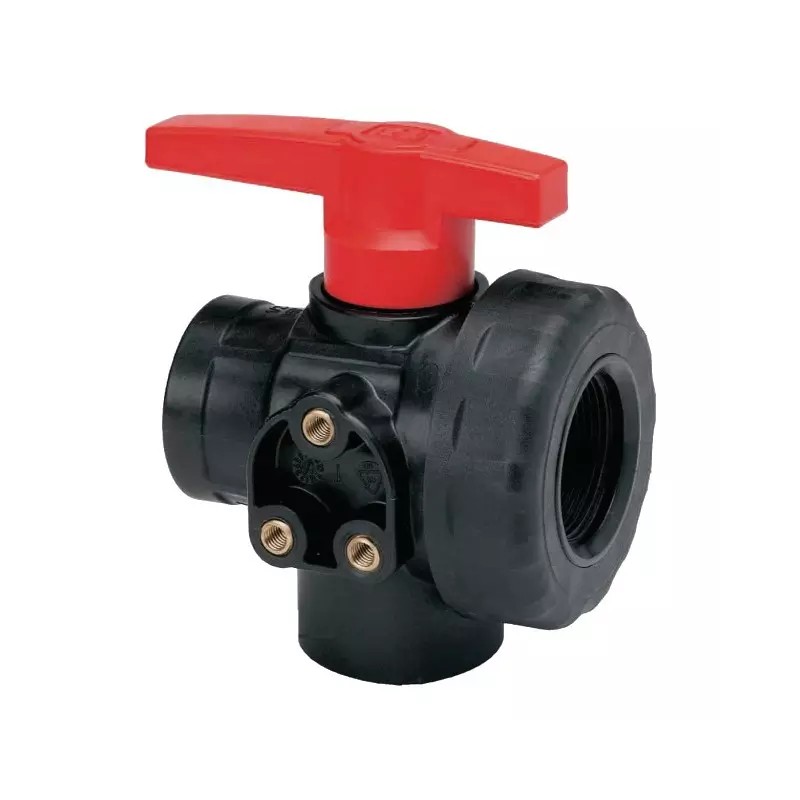 VANNE À BILLE 3V PP GAZ1" FF-LL(PC) - ref. 235146 | TP Agri