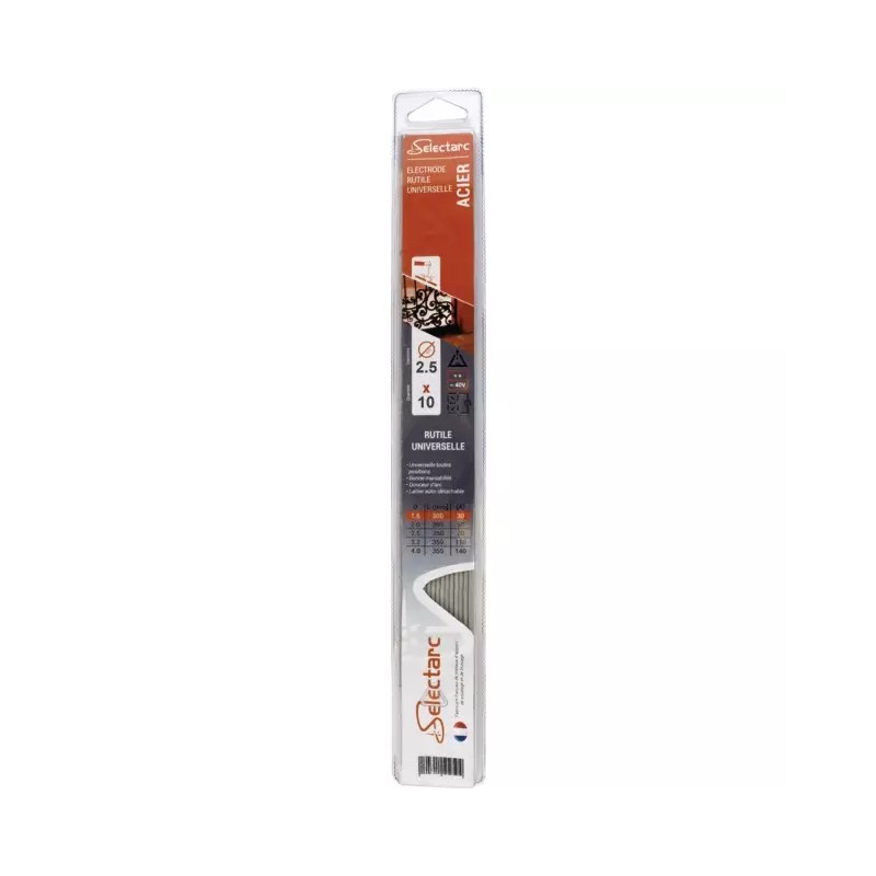 ELECTRODE ACIER Ø 2,5 BLISTER DE 10 SELECTARC - ref. 1930459 | TP Agri