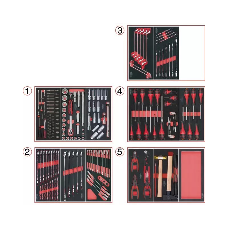 COMPOSITION D'OUTILS POUR SERVANTE 198 PIEC - ref. KS7140198 | TP Agri