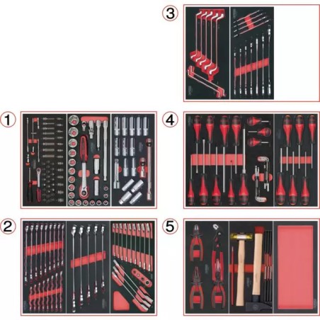 COMPOSITION D'OUTILS POUR SERVANTE 198 PIEC - ref. KS7140198 | TP Agri