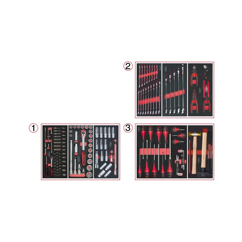COMPOSITION D'OUTILS 3 TIROIRS POUR SERVANT - ref. KS7140158 | TP Agri