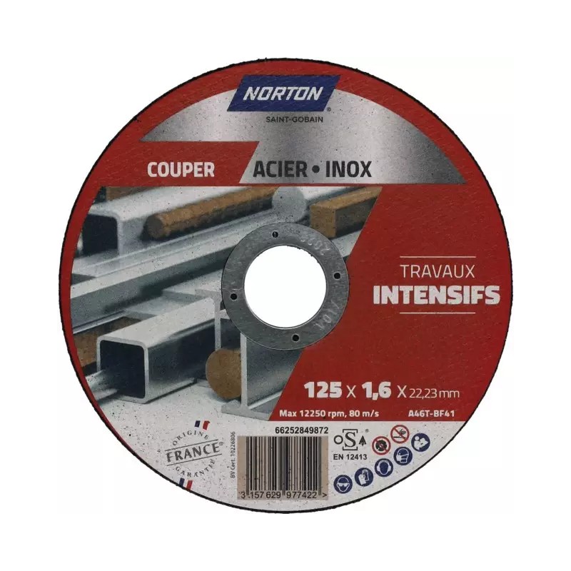 DISQUE A TRONCONNER FIN METAL INOX PLAT 125X1 - ref. 1925853 | TP Agri