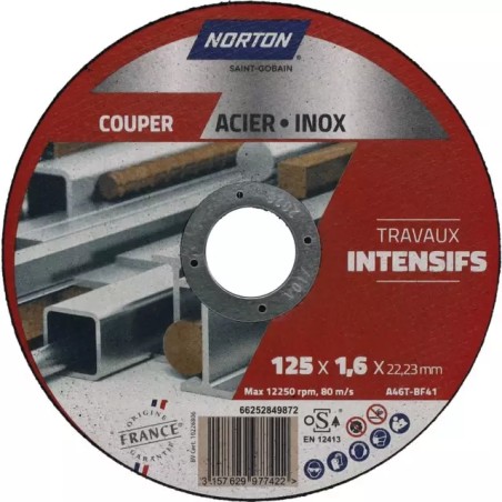 DISQUE A TRONCONNER FIN METAL INOX PLAT 125X1 - ref. 1925853 | TP Agri