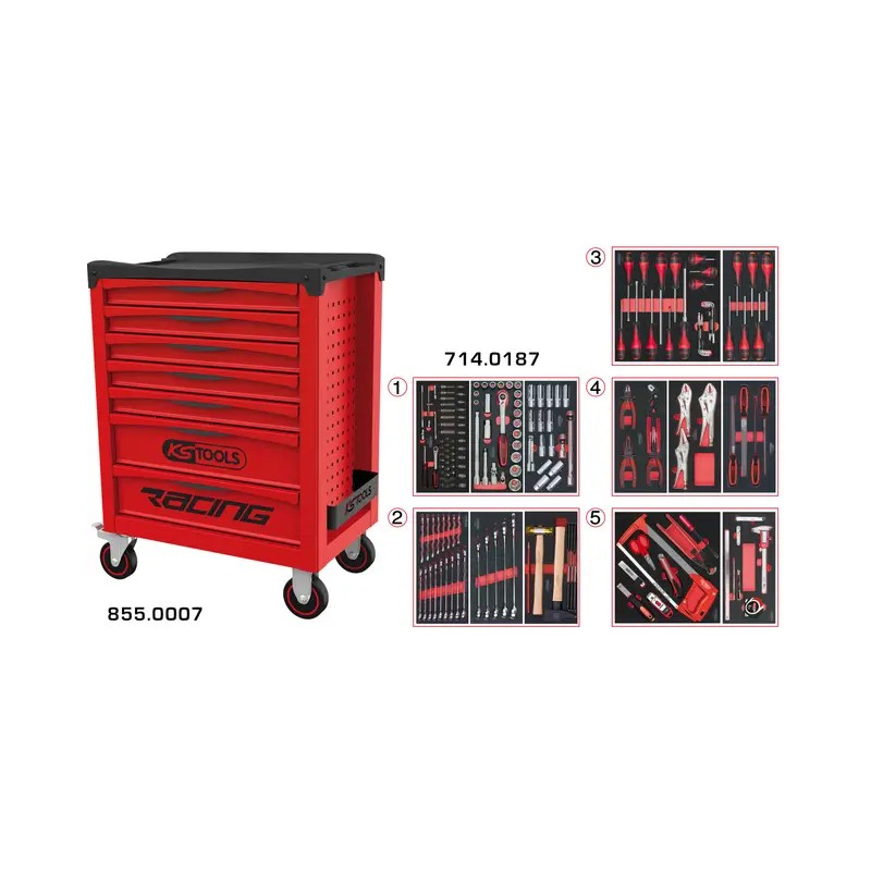 SERVANTE RACING 7 TIROIRS EQUIPEE DE 187 OU - ref. KS8557186 | TP Agri