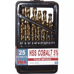 FORETS 1 A 13 MM HSS COBALT 5% COFFRET DE 25 - ref. 1927244 | TP Agri