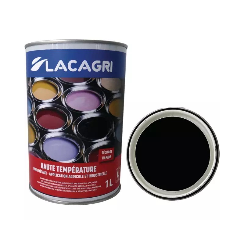 PEINTURE HAUTE TEMPERATURE NOIRE POT 1L LACAG - ref. 1676449 | TP Agri