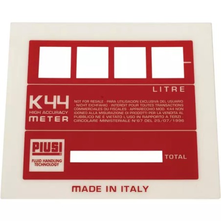 PLAQUE COMPTEUR K44 PIUSI - ref. 258518 | TP Agri