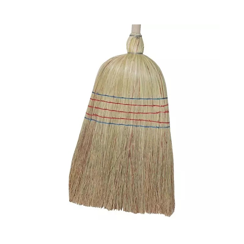 BALAI PAILLE DE RIZ 5 FILS AVEC MANCHE BOIS - ref. 2450040 | TP Agri