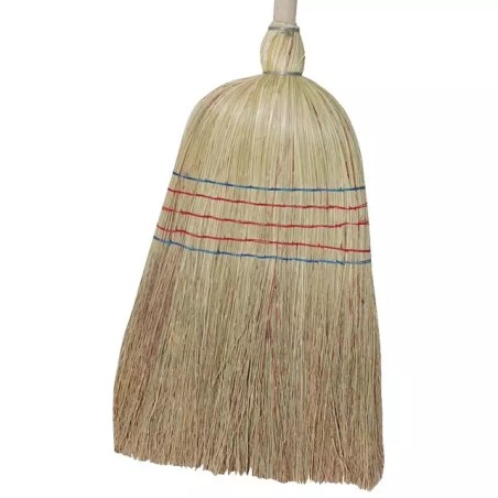 BALAI PAILLE DE RIZ 5 FILS AVEC MANCHE BOIS - ref. 2450040 | TP Agri