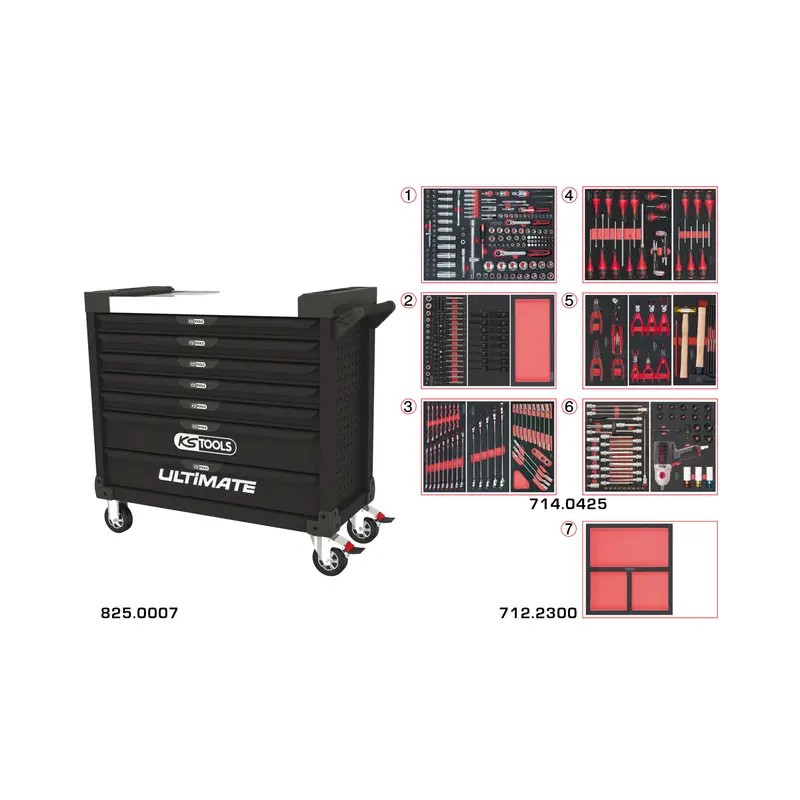 SERVANTE ULTIMATE XL 7 TIROIRS EQUIPEE DE 4 - ref. KS8257427 | TP Agri