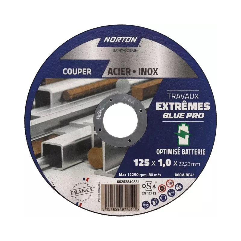 DISQUE A TRONCONNER FIN METAL INOX PLAT 125X1 - ref. 1925858 | TP Agri