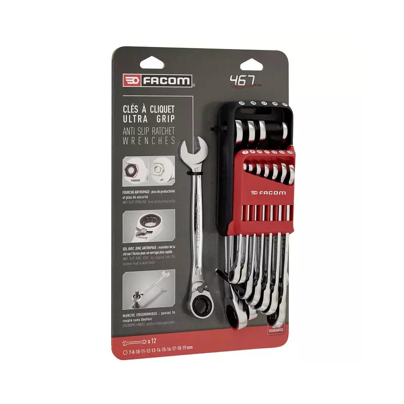 CLE MIXTE A CLIQUET DE 7 A 19 MM ETUI POCKET - ref. 1911070 | TP Agri