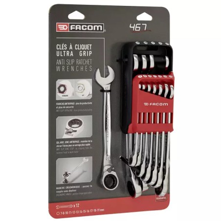 CLE MIXTE A CLIQUET DE 7 A 19 MM ETUI POCKET - ref. 1911070 | TP Agri