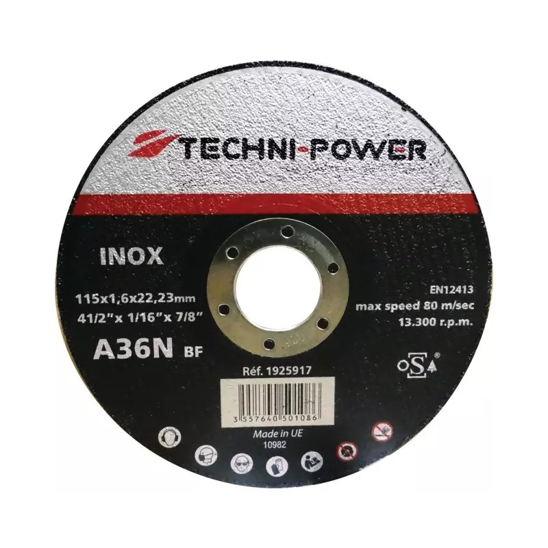 DISQUE A TRONCONNER FIN METAL INOX PLAT 115X1 - ref. 1925917 | TP Agri